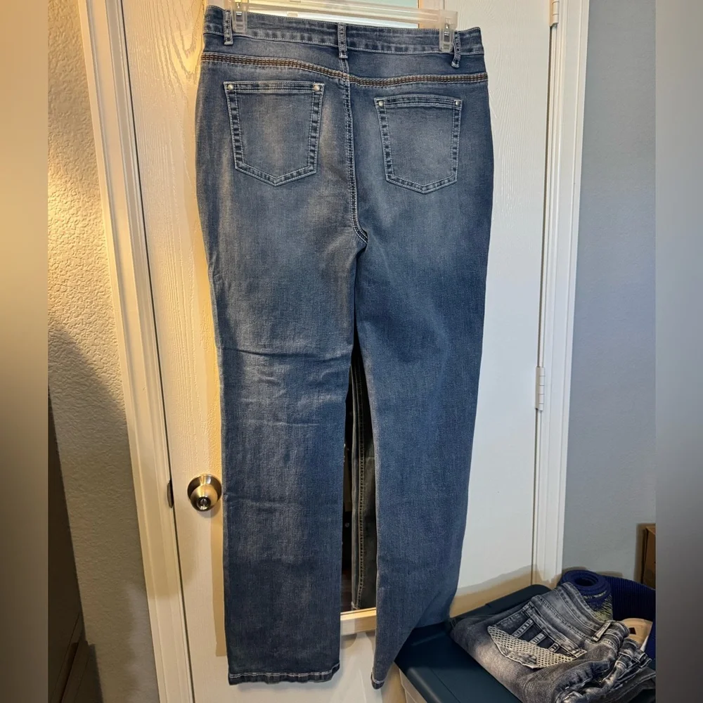 Classic Blue Denim Flamingals Boot Cut Jeans - Picture 2 of 7
